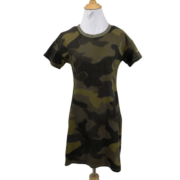 Columbia Dress Women XS Extra Small Multi Park Camo Organic Cotton Short Sleeve - Picture 1 of 10